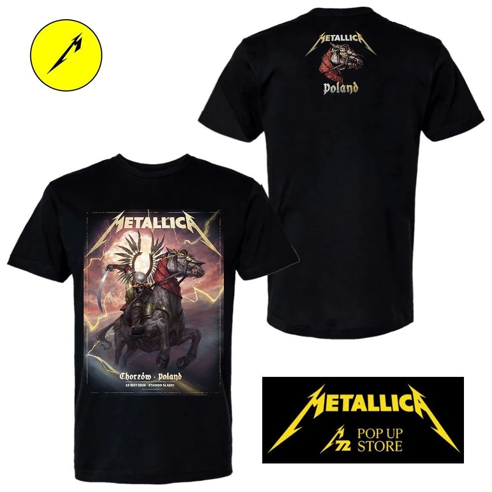 Metallica M72 Chorzów 2026 Pop Up Shop Tee On 19 May 2026 At Stadion Slaski The Death Winged Hussars Two Sided Shirt