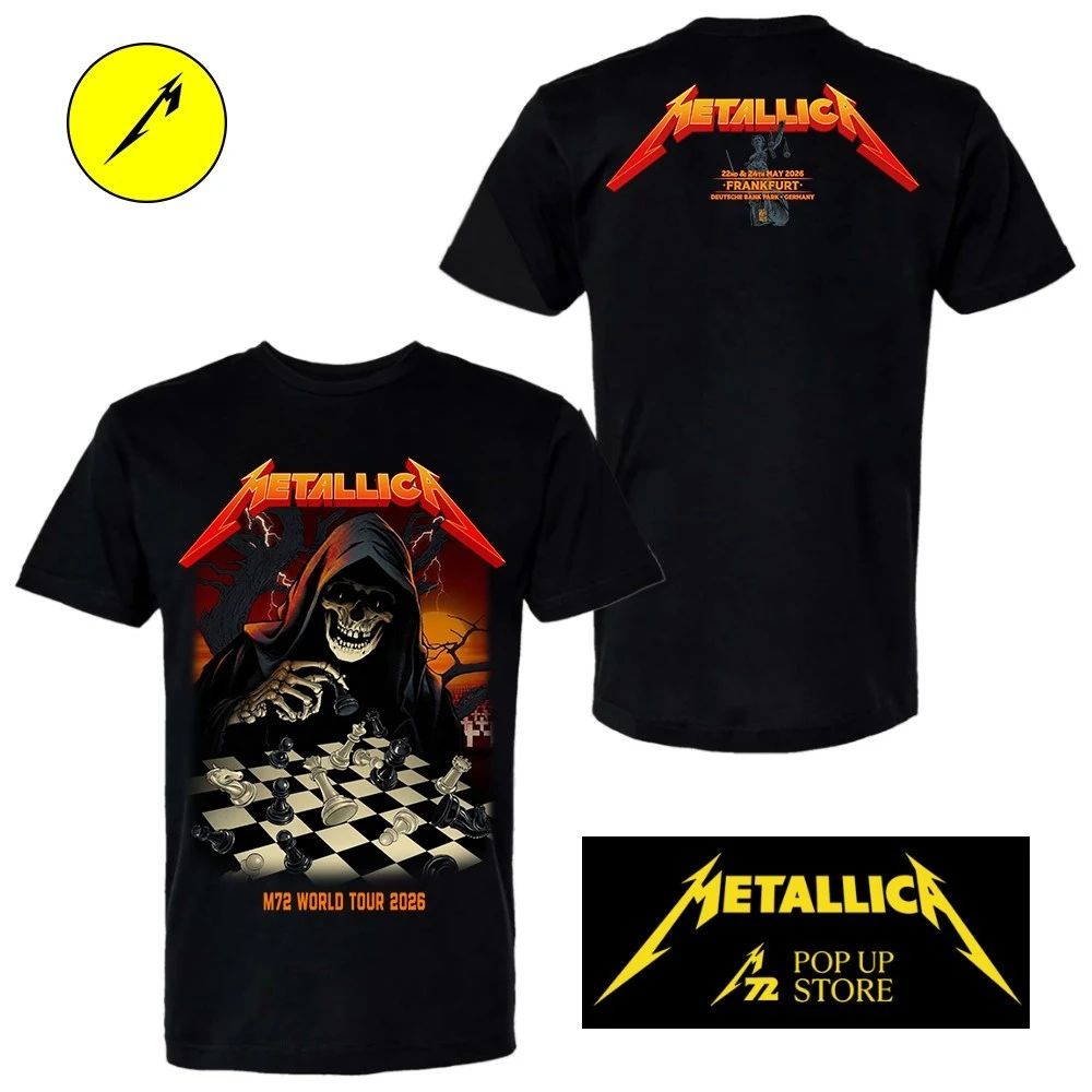 Metallica M72 Pop-Up Shop Frankfurt Poster May 22nd & 24th May 2026 Deutsche Bank Park Germany Exclusive Limited Edition Vance Kelly Shirt