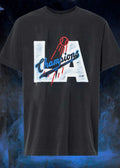 LA Champions Baseball Spray Paint Style Los Angeles Dodgers T-Shirt