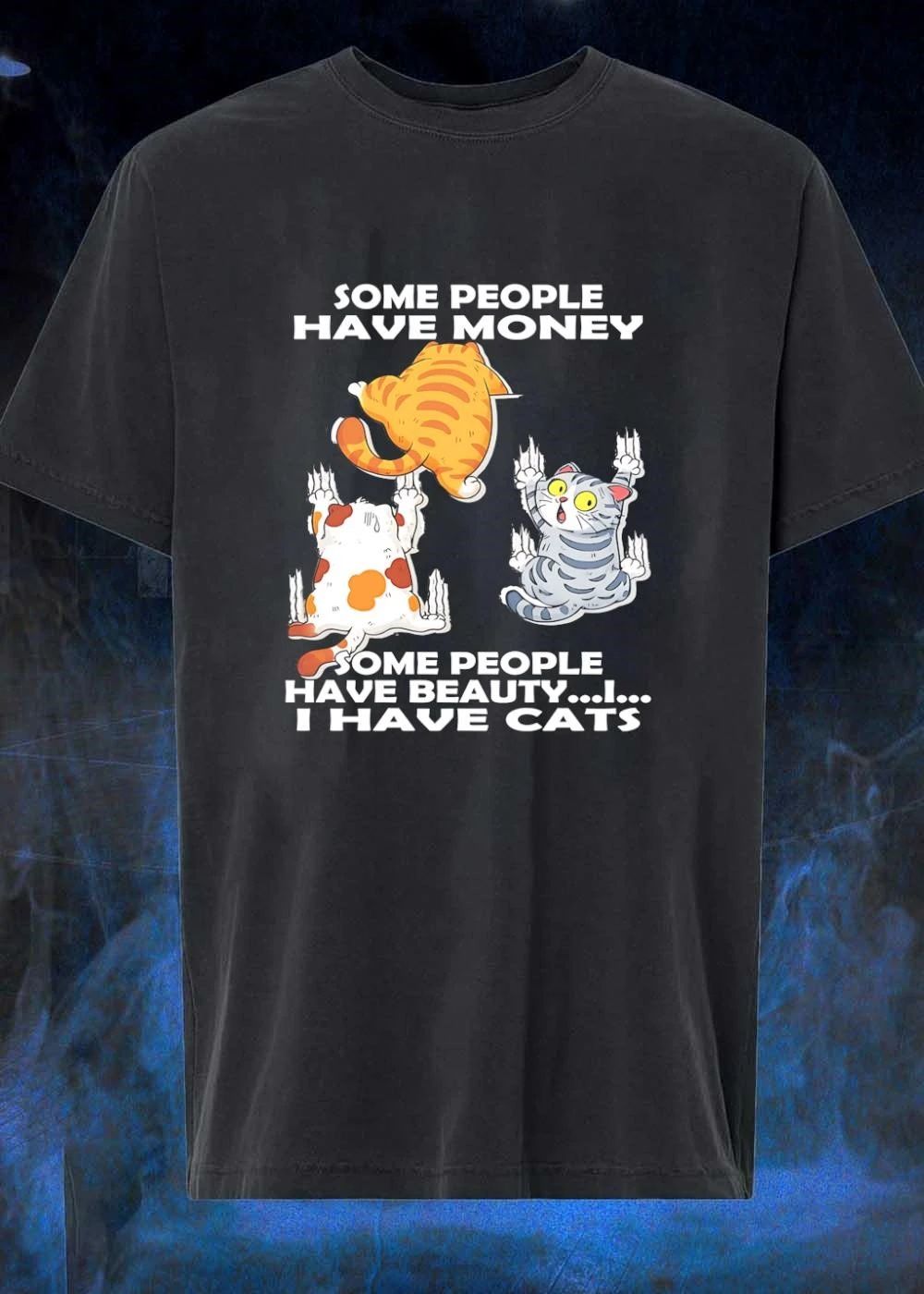 Cute Cats Clawing Walls Some People Have Money Beauty I Have T-Shirt
