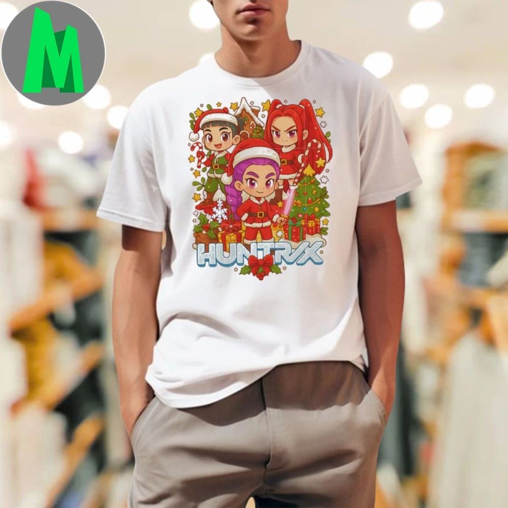 Chibi huntrix santa claus christmas background Shirt