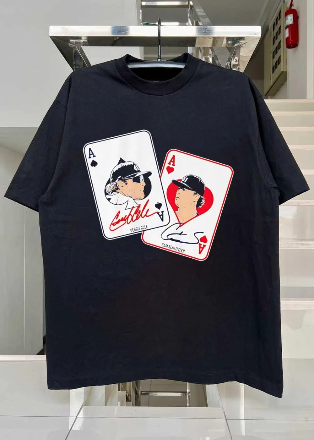Gerrit Cole Cam Schlittler Playing Cards Illustration New York Yankees T-Shirt
