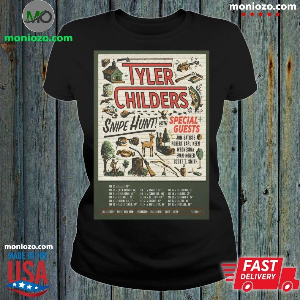 Original Tyler Childers Blotter Sheet Snipe Hunt Tour 2026 Poster T-Shirt