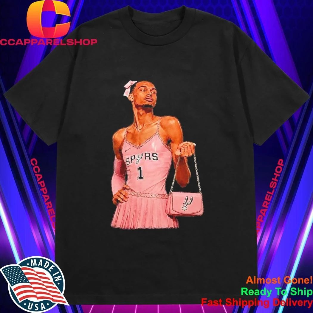 Victor Wembanyama San Antonio Spurs Pink Dress Black Shirt