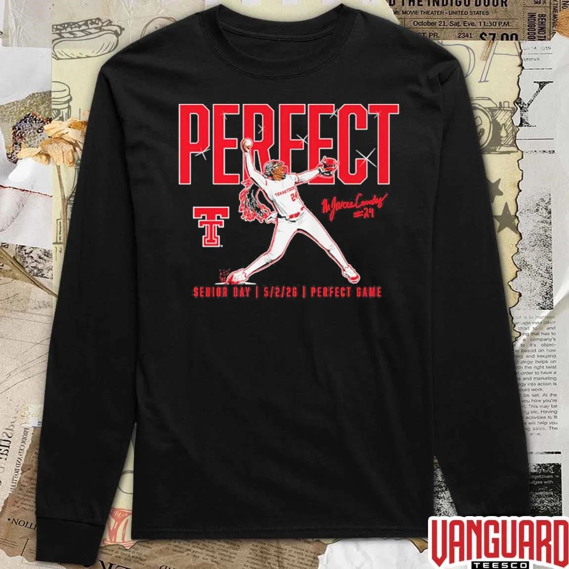 2026 Texas Tech Red Raiders Softball NiJaree Canady Perfect Game Senior Day May 2 t-shirt