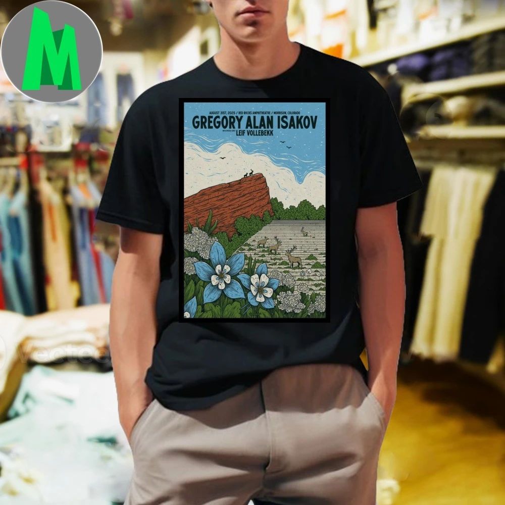 Aug 31, 2025 Red Rocks Gregory Alan Isakov Poster Shirt