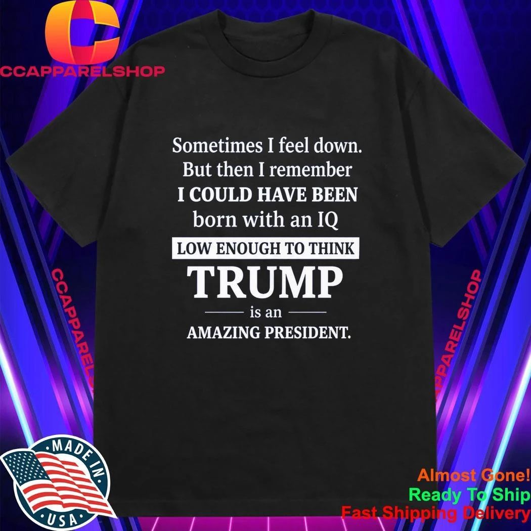 Sometimes I Feel Down But Then I Remember IQ Low Trump Shirt