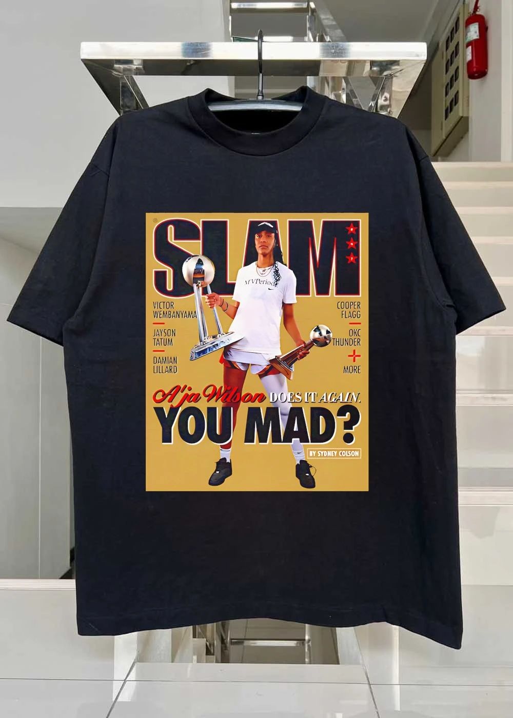 A’ja Wilson Las Vegas Aces WNBA SLAM shirt