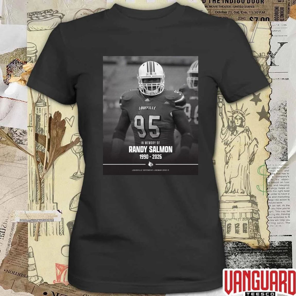 In Memory Of Randy Salmon 1990 – 2026 Louisville Defensive Lineman 2010-11 t-shirt