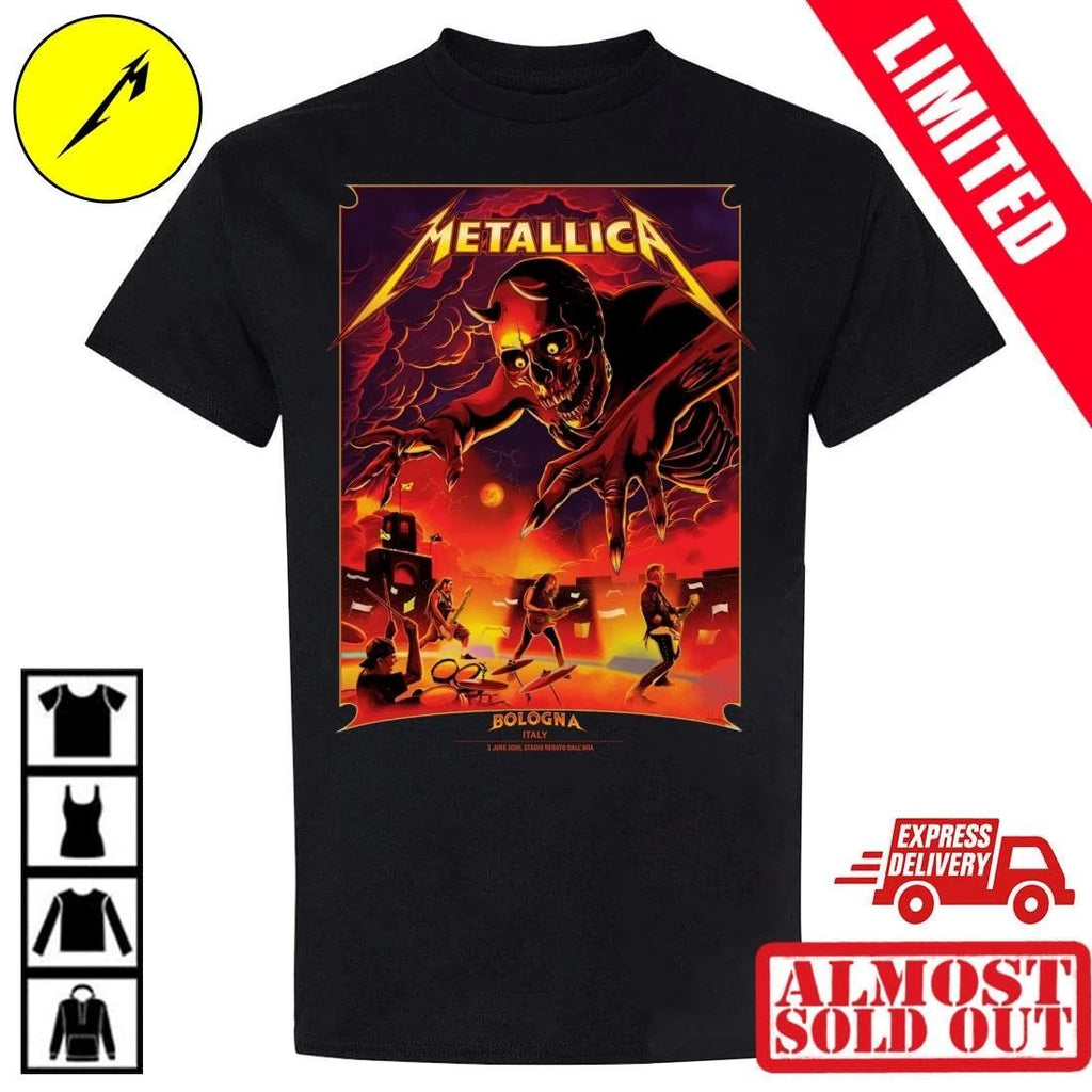 Metallica Bologna 2026 Pop-Up Shop Exclusive Tour T-Shirt