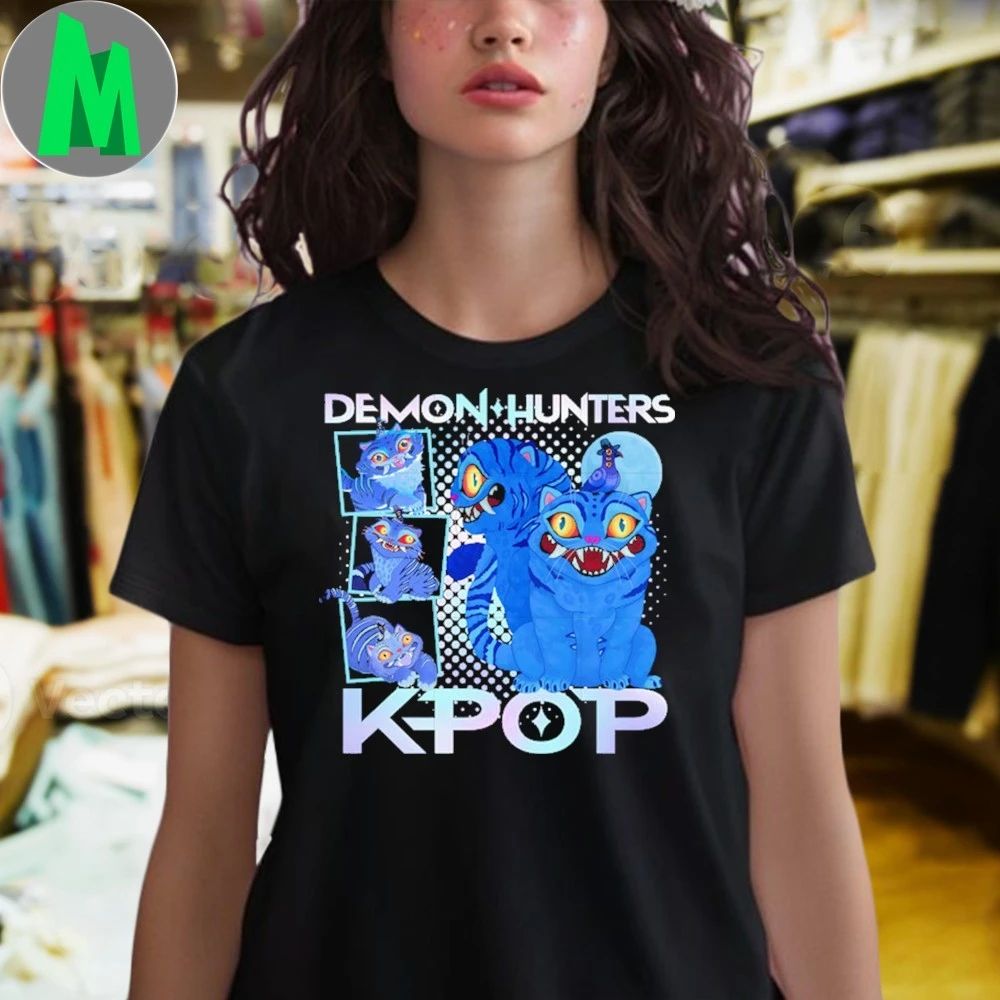 Demon hunters kpop blue derpy tiger kpop demon hunters shirt