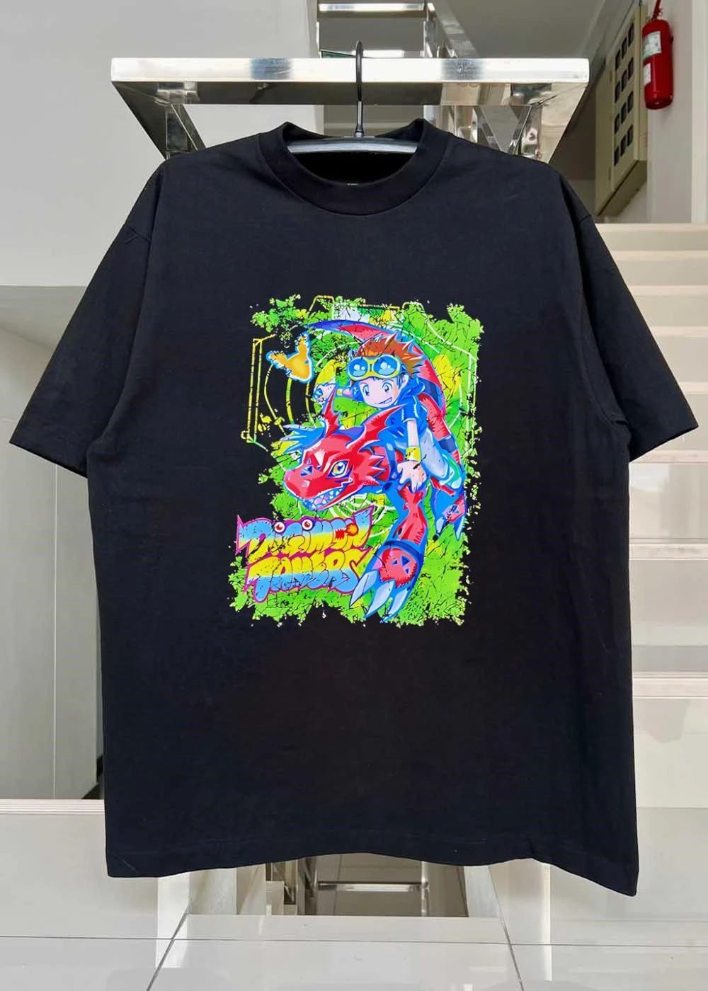 Digimon Tamers Boy Riding Guilmon Grunge Shirt