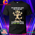 Wolf Nice Fuck Off Button Aggressive Sarcastic Attitude Casual Shirt
