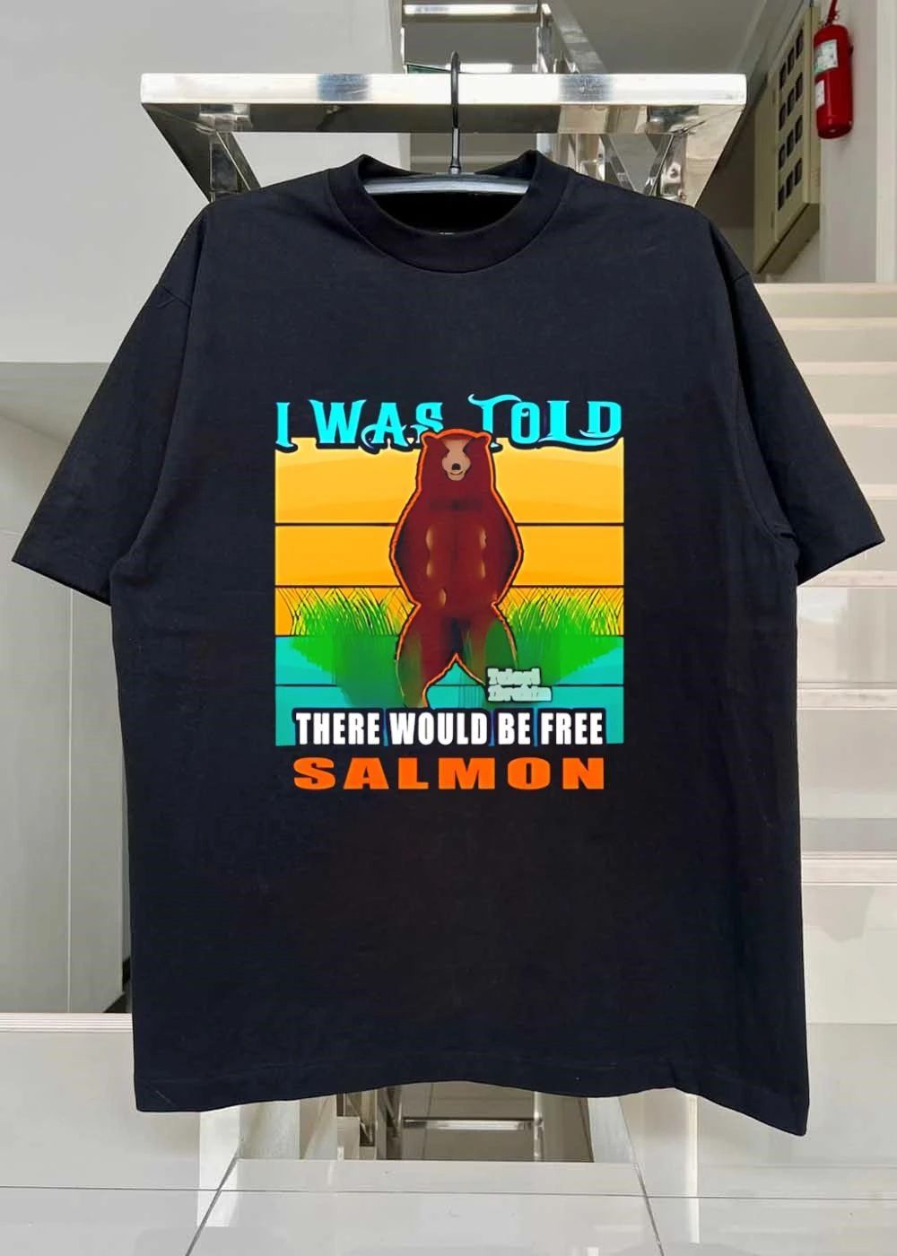 I Was Told There Would Be Free Salmon Standing Bear T-Shirt