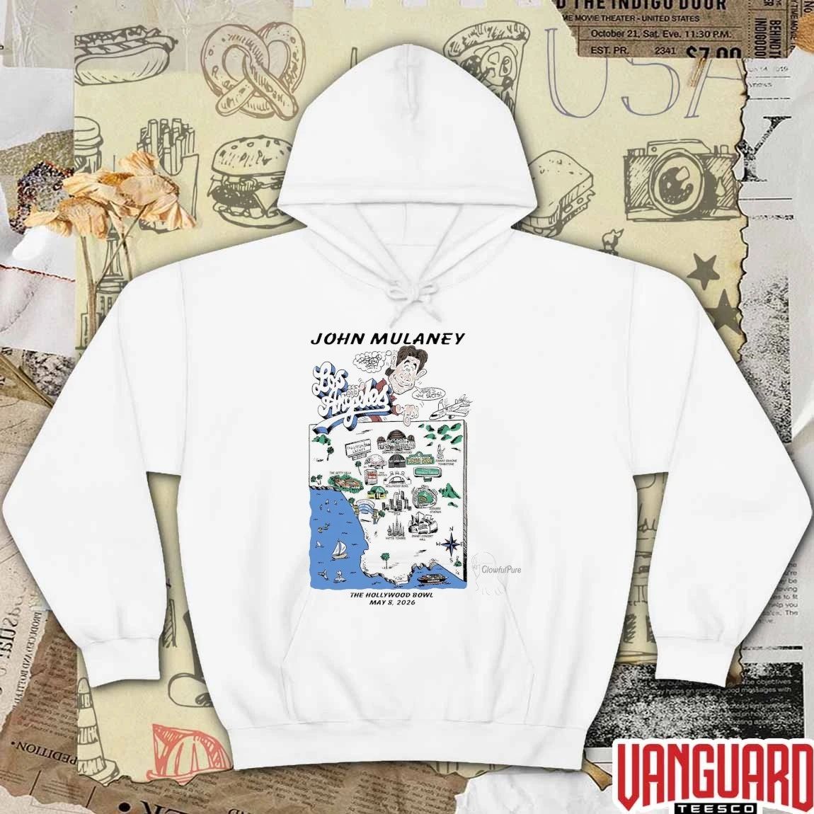 John Mulaney Los Angeles Map The Hollywood Bowl Live Event May 8 2026 t-shirt