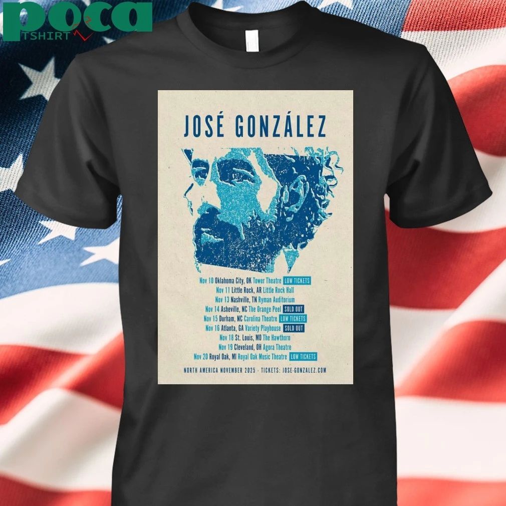 Jose Gonzalez North America Tour 2025 Poster T-shirt