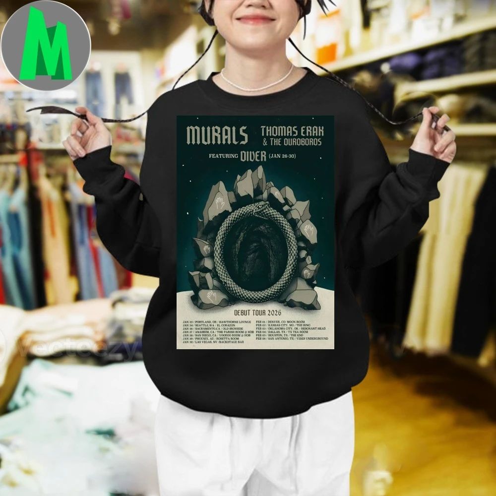 Original Thomas Erak And The Ouroboros With Murals Debut Tour 2026 Poster Shirt