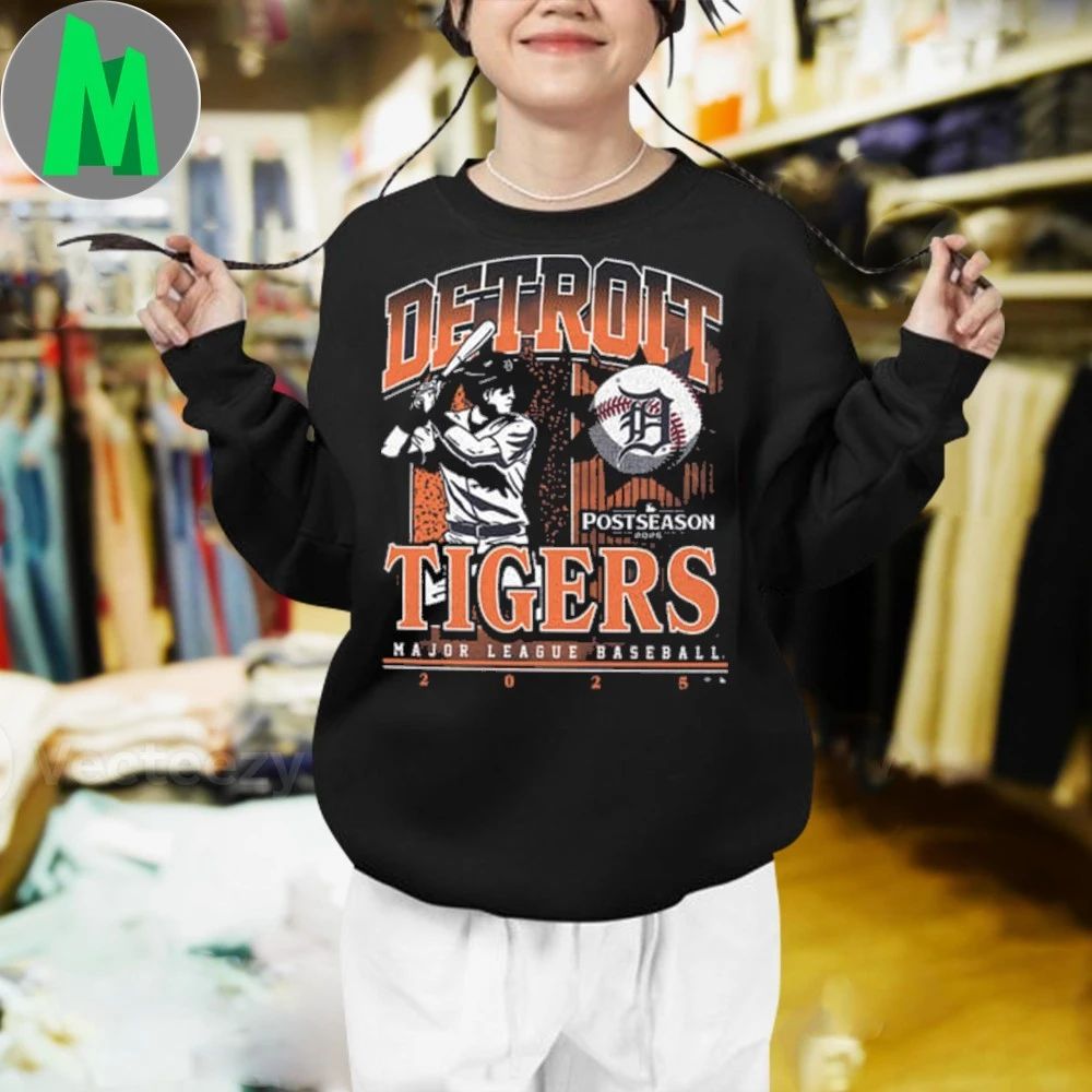 47 Detroit Tigers Navy Blue 2025 Postseason Participant Playoff Franklin Shirt