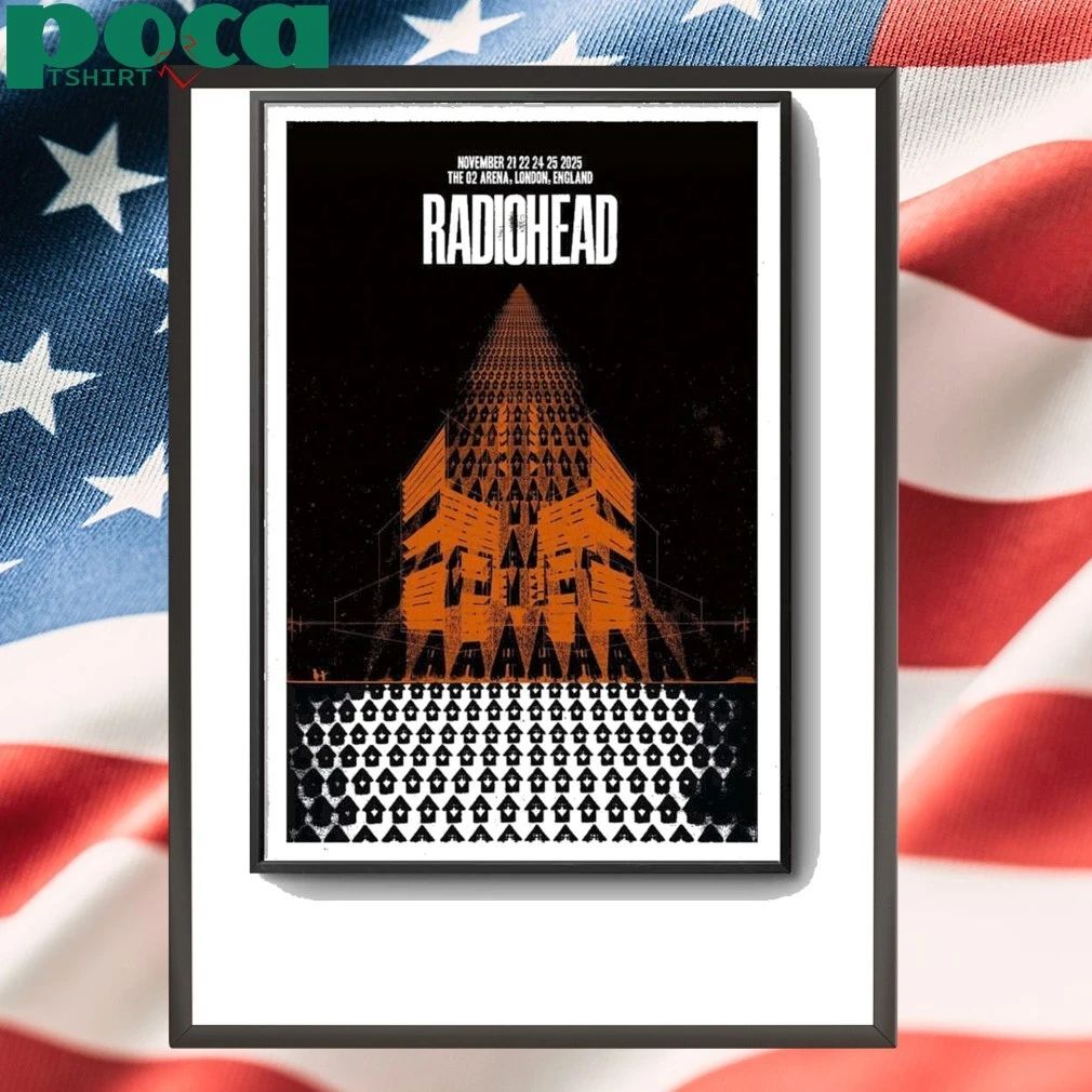 Radiohead November 21-25, 2025 The O2, London, UK Concert Poster shirt