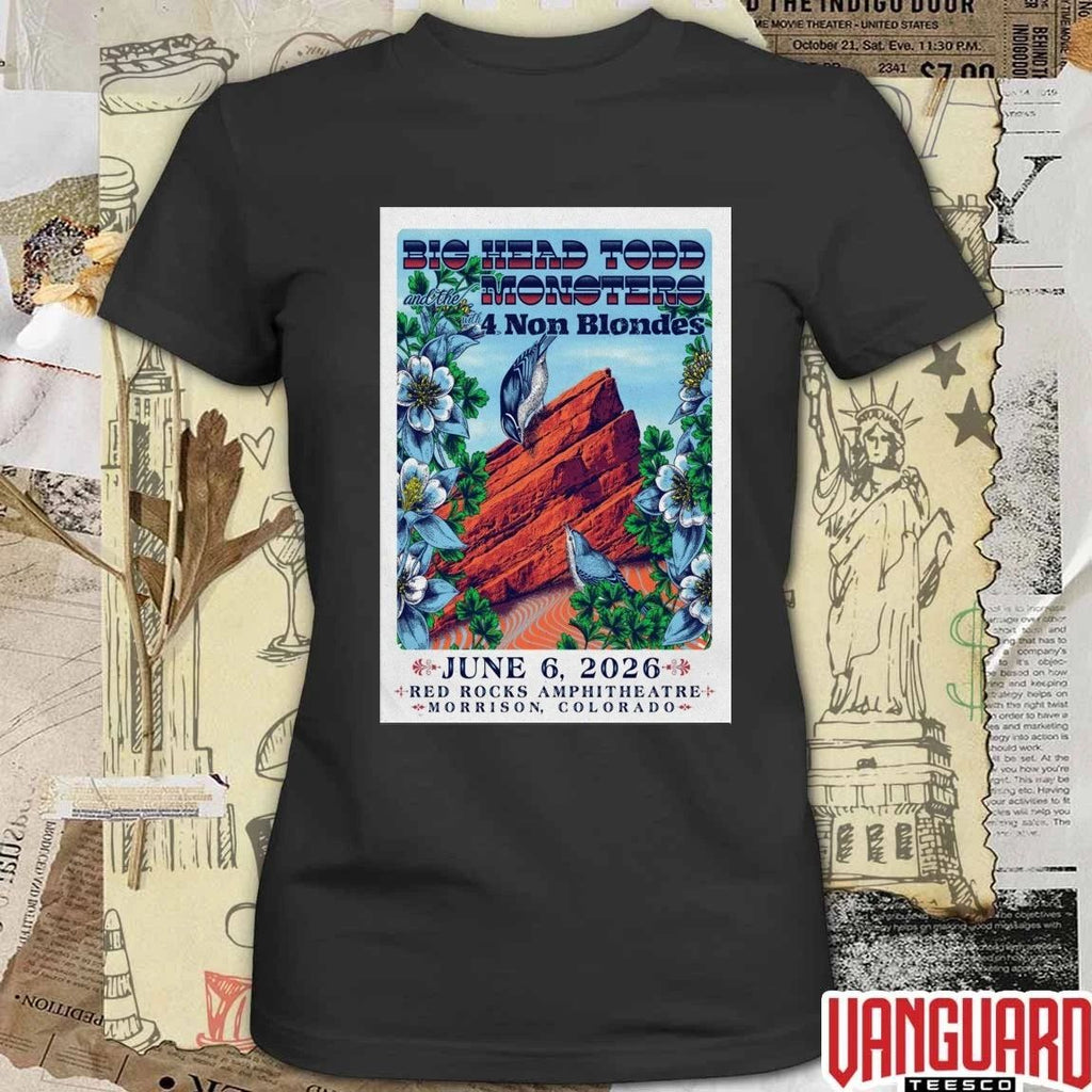 Big Head Todd & the Monsters June 6, 2026 Red Rocks Amphitheatre Morrison, CO Poster t-shirt