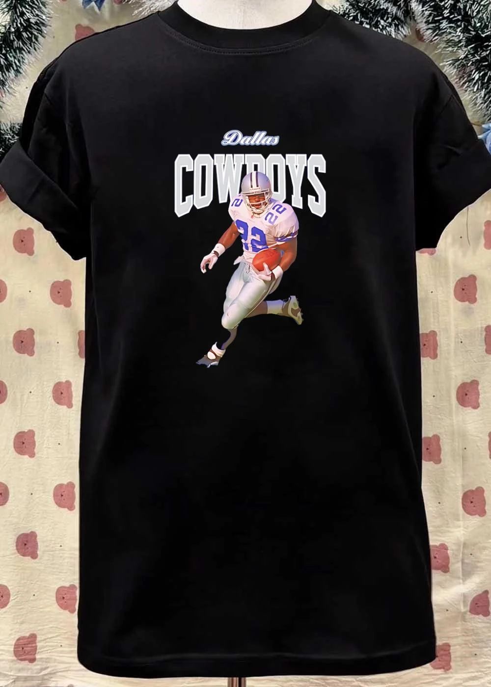 Emmitt Smith Running with Football Dallas Cowboys shirt