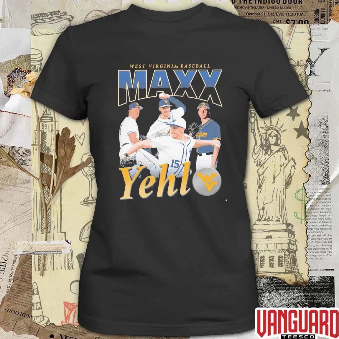 2026 Maxx Yehl Retro 90s West Virginia Mountaineers Baseball t-shirt