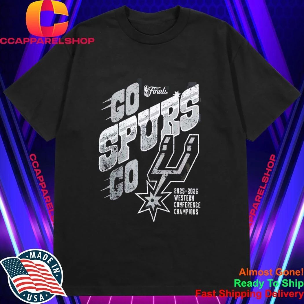 San Antonio Spurs Fanatics Black 2026 NBA Western Conference Champions Hometown Go Spurs Go Shirt