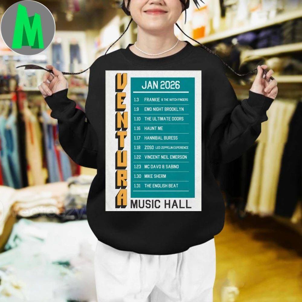 Ventura Music Hall Tour January 2026 Poster Shirt