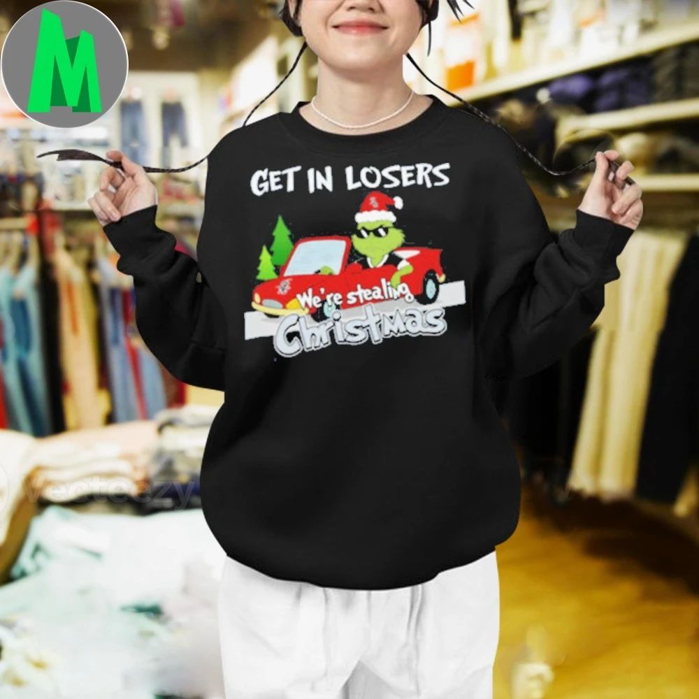 Chicago White Sox Grinch Christmas Get In Losers We’re Stealing Christmas Holiday Logo Shirt
