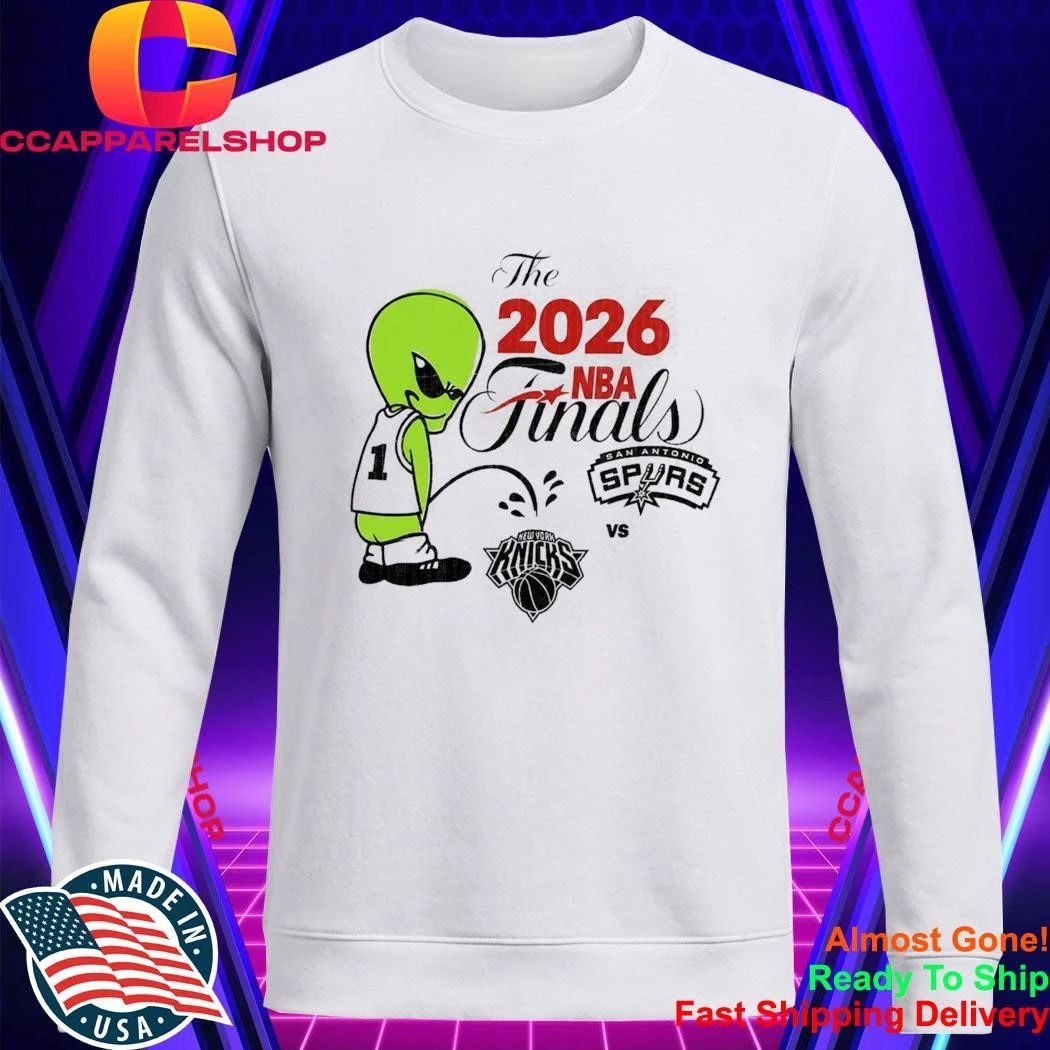The 2026 NBA Finals Spurs Wemby Alien Pee On Knicks Shirt