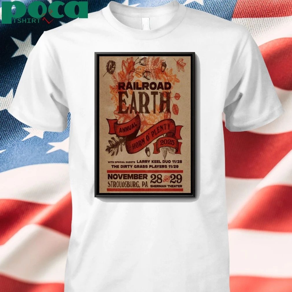 Railroad Earth Nov 28-29 2025 Sherman Theater in Stroudsburg PA Poster shirt