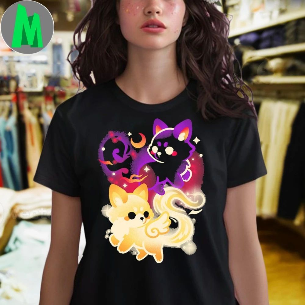 Original Kitsune Night and Day Foxes Shirt