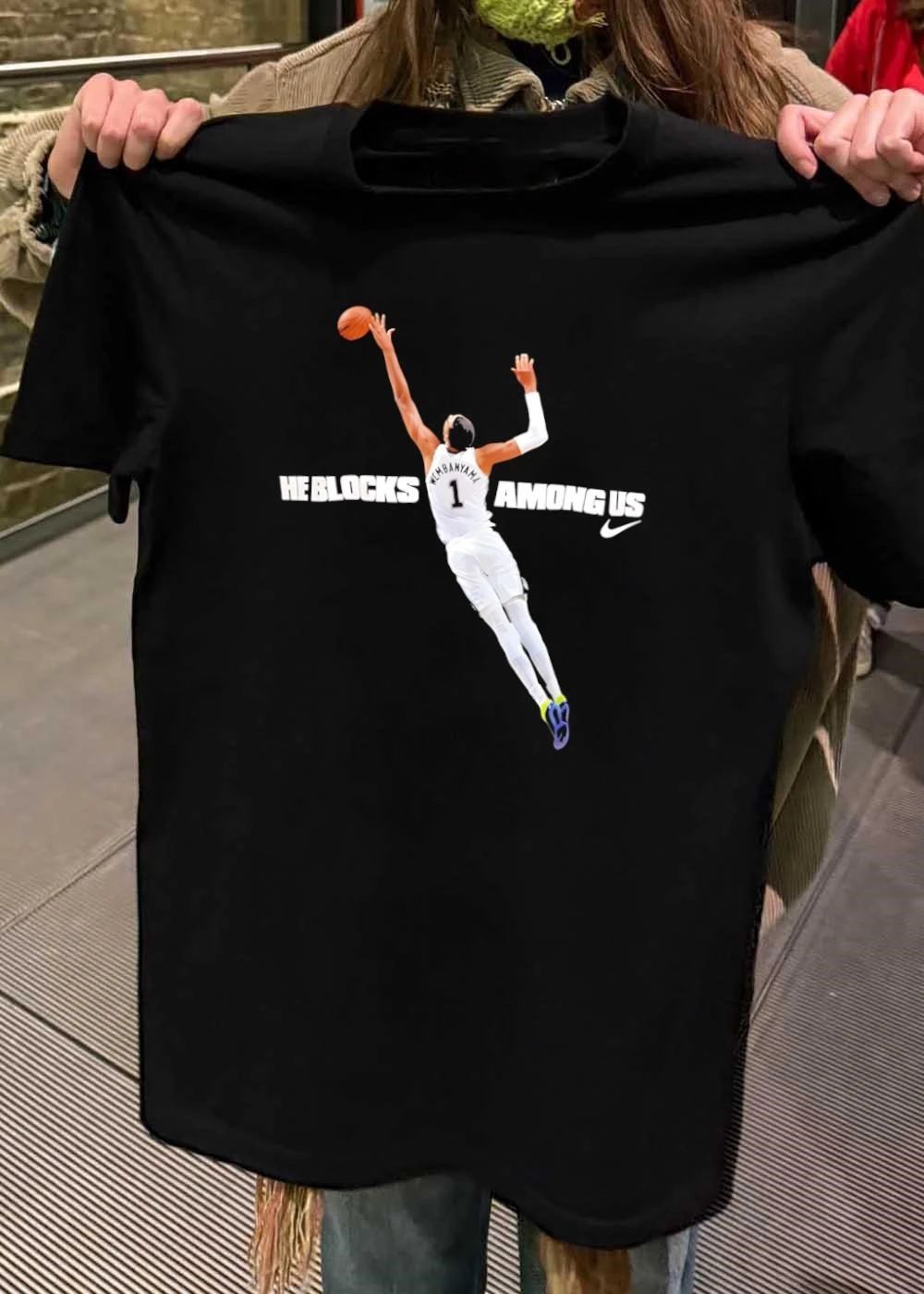 Victor Wembanyama San Antonio Spurs Basketball NBA he blocks among us shirt