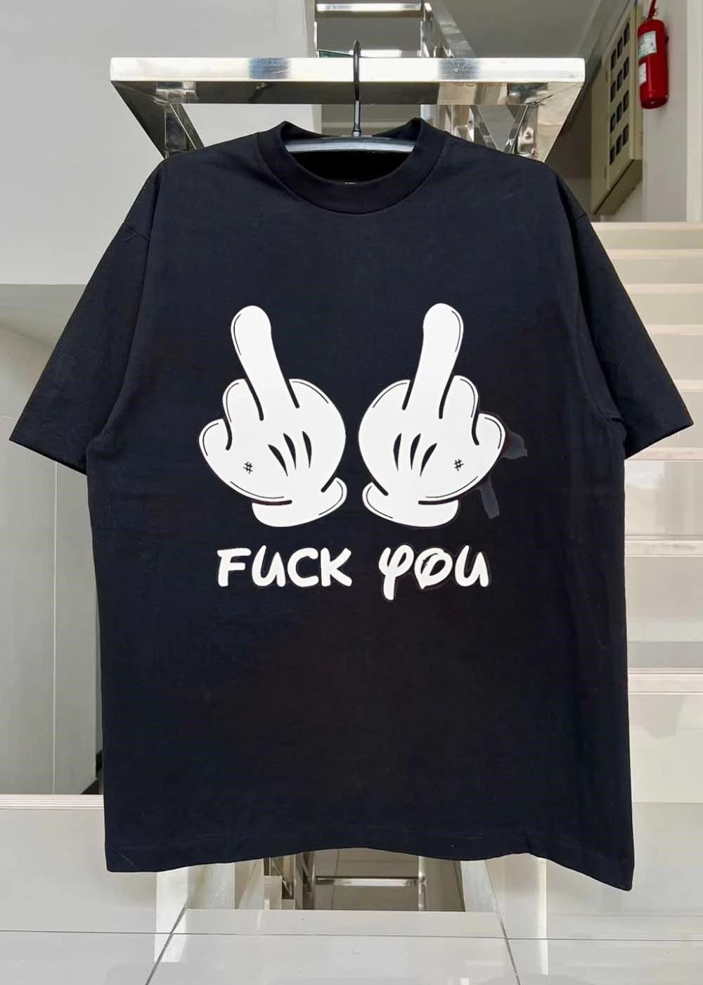 Cartoon Hands Giving Middle Finger Fuck You T-Shirt