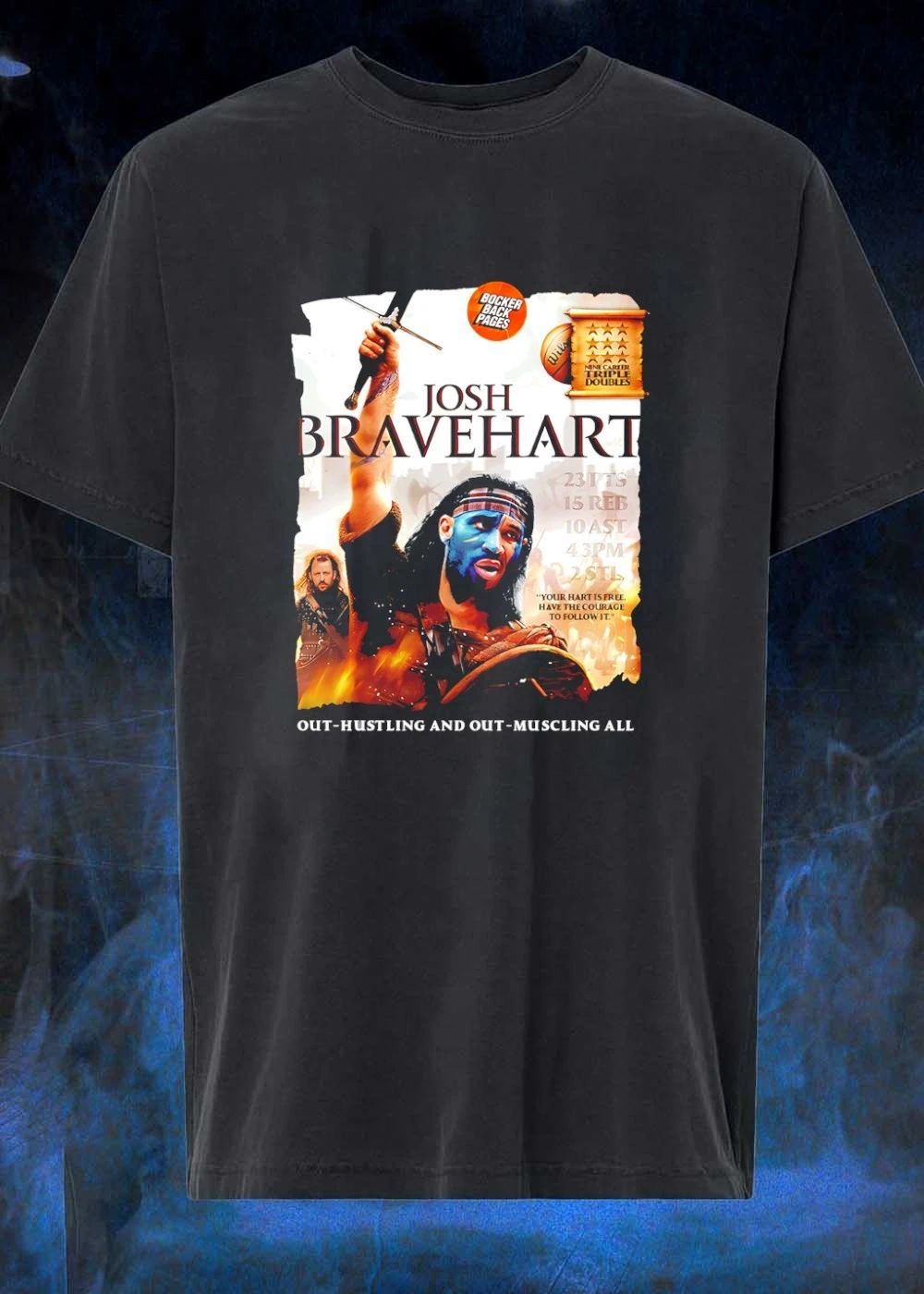 Josh Hart Out-hustling and Out-muscling All 23 PTS 15 REB 10 AST 4 3PM 2 STL Your Hart Is Free Have the Courage to Follow It T-Shirt