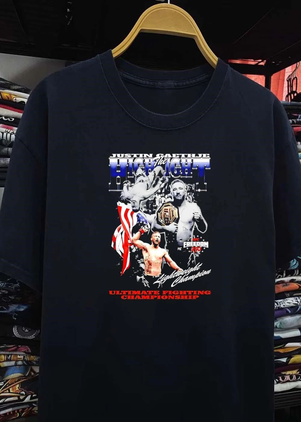 Justin Gaethje highlight the fight UFC Freedom 250 Lightweight Champion shirt