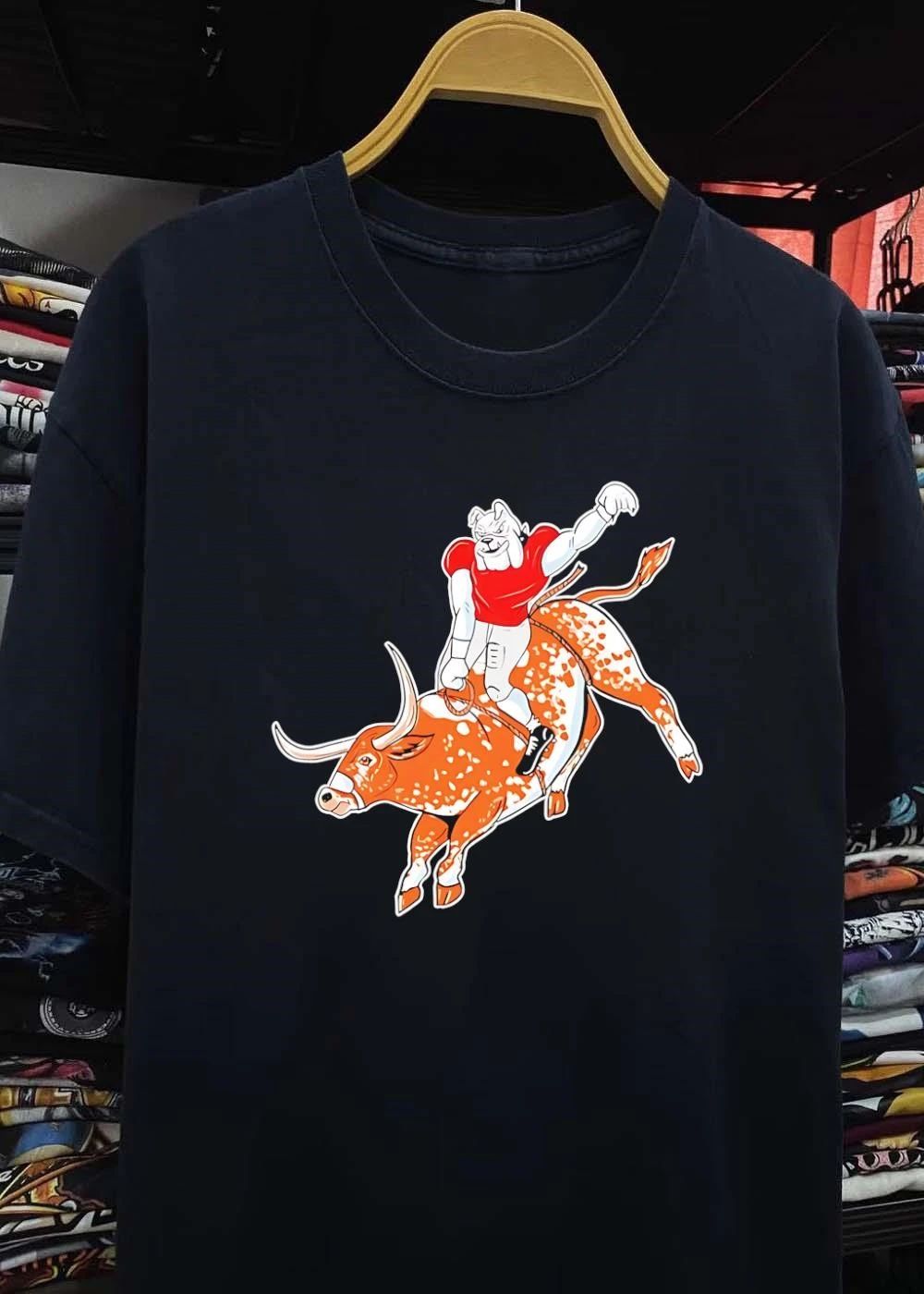 Georgia Bulldogs riding Texas Longhorns horns down shirt