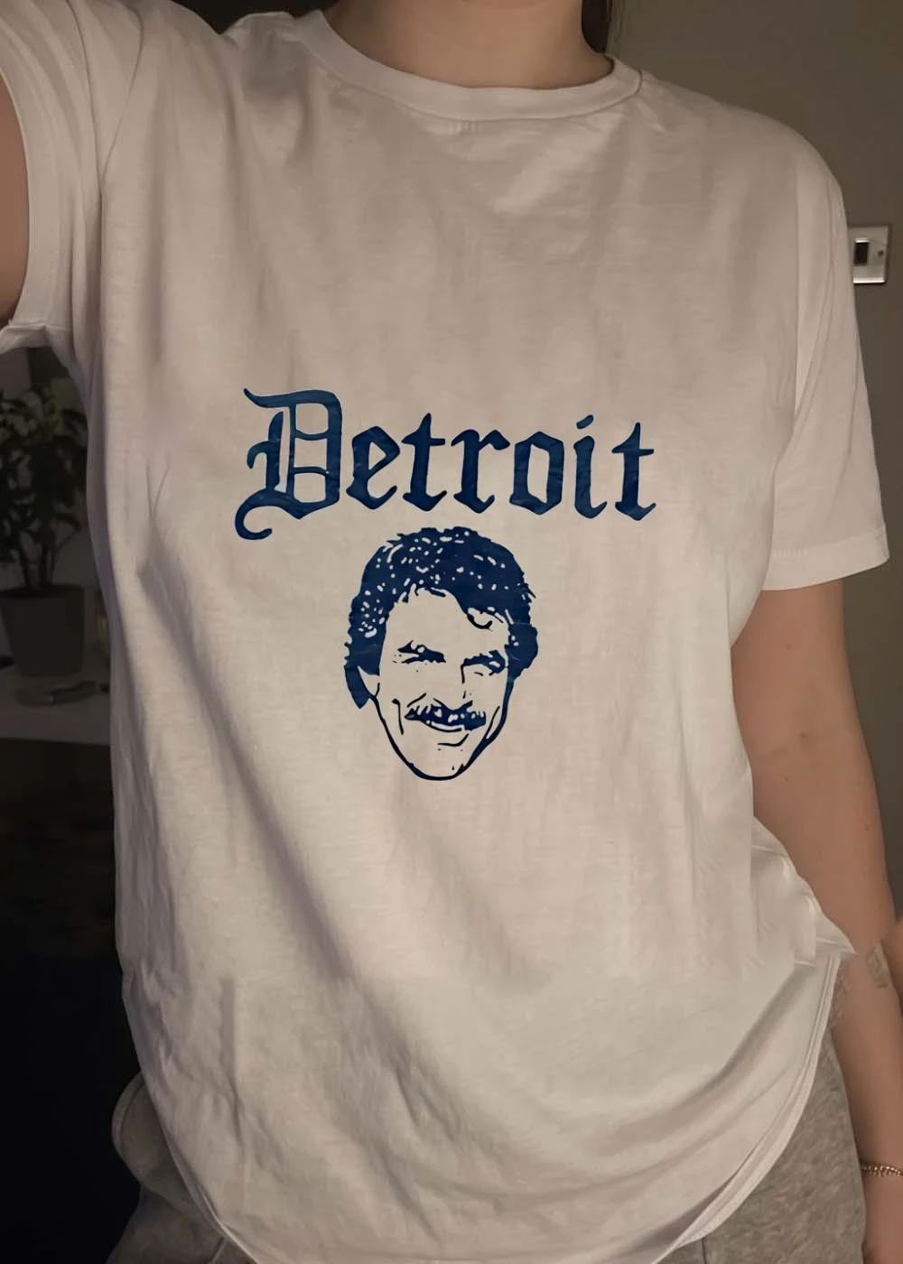 Detroit Tom Selleck Mustache Portrait T-Shirt