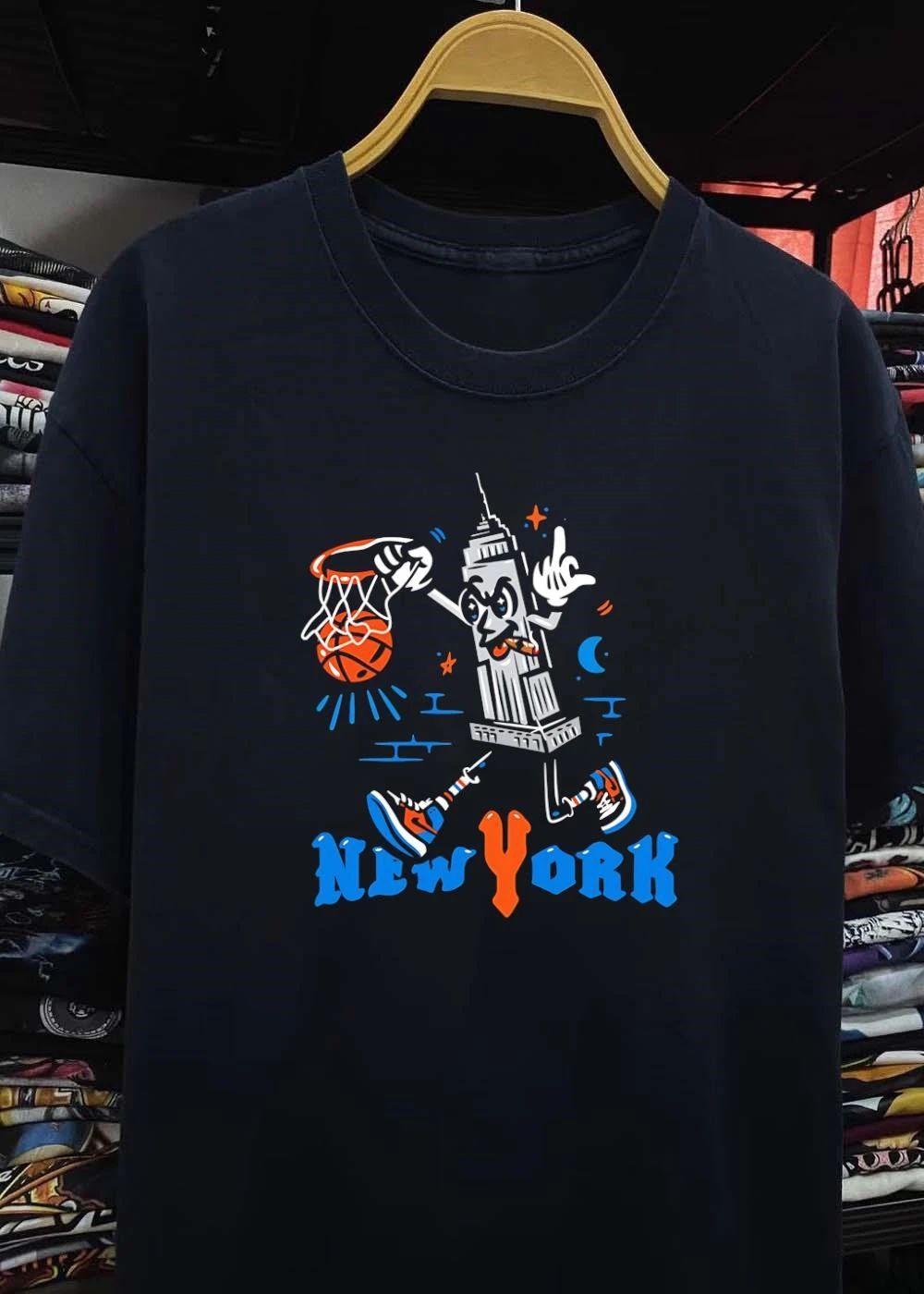 New York Empire State Building Smoking Cigar Dunking Basketball shirt