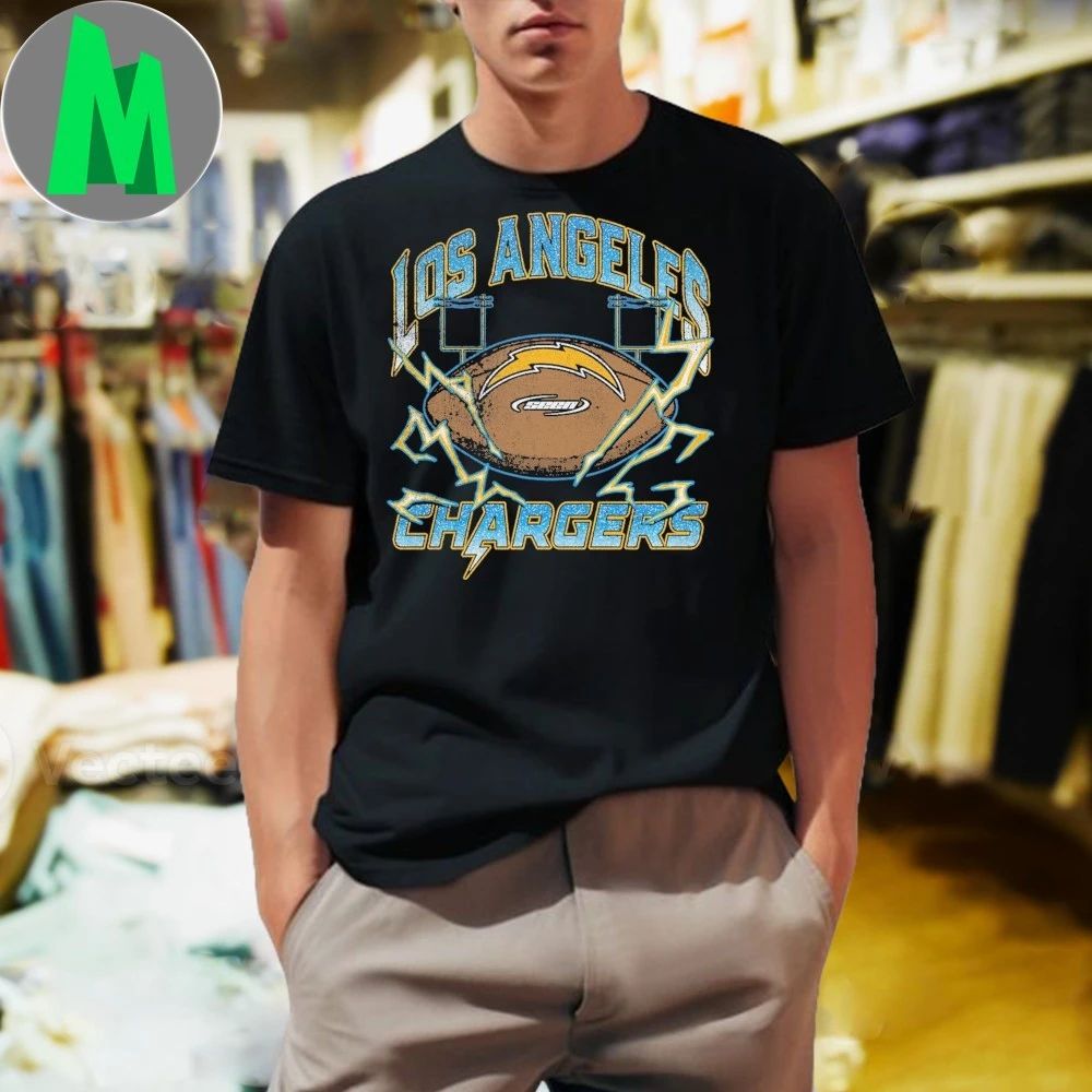 Original SEEN x Los Angeles Chargers Black Power Grid Logo T-Shirt