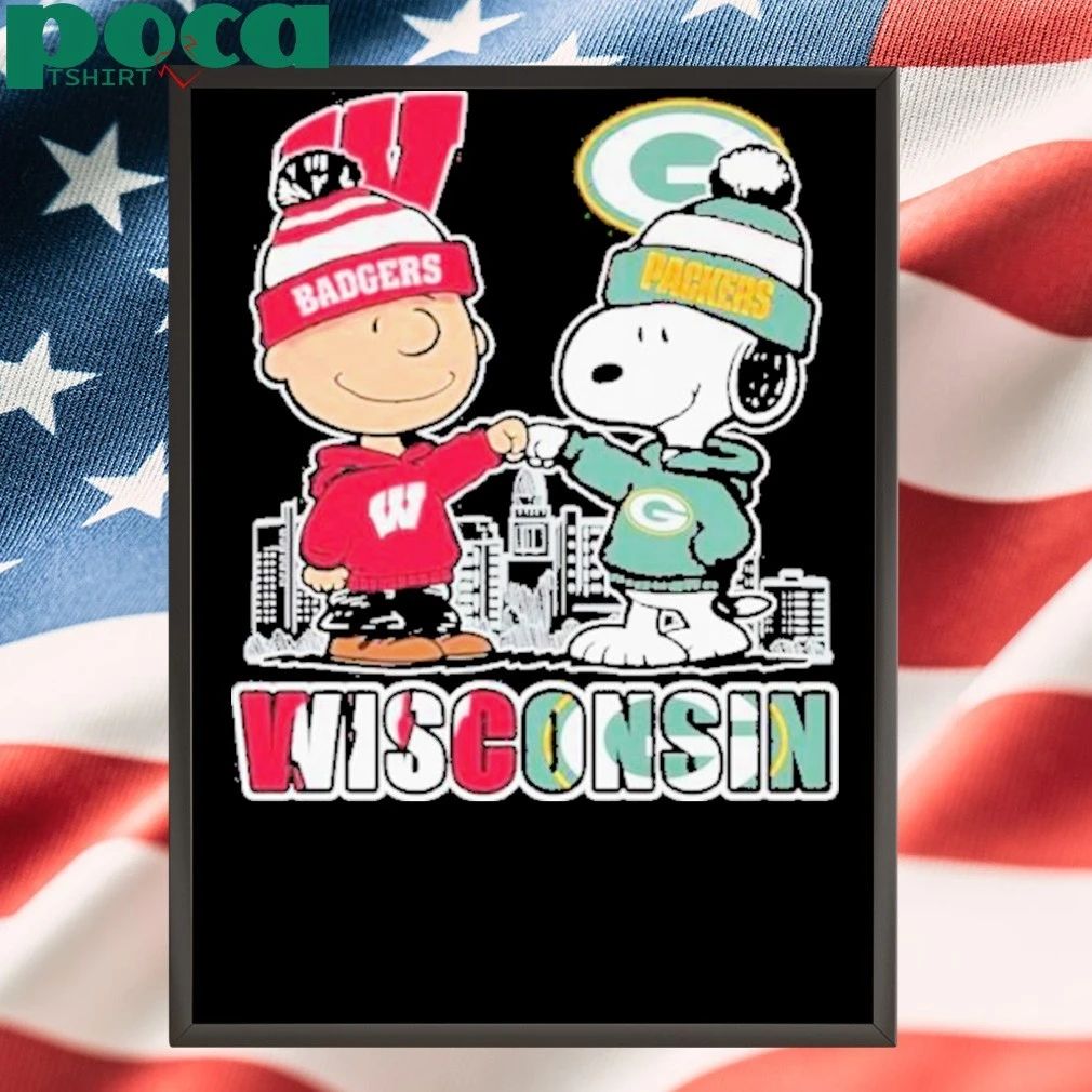 Wisconsin Badgers And Green Bay Packers Peanuts Fist Bump shirt