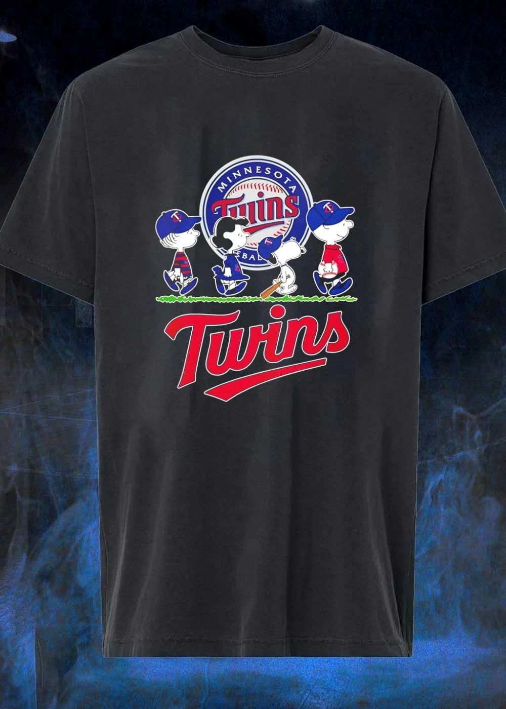 Peanuts Characters Marching Minnesota Twins Logo Twins T-Shirt