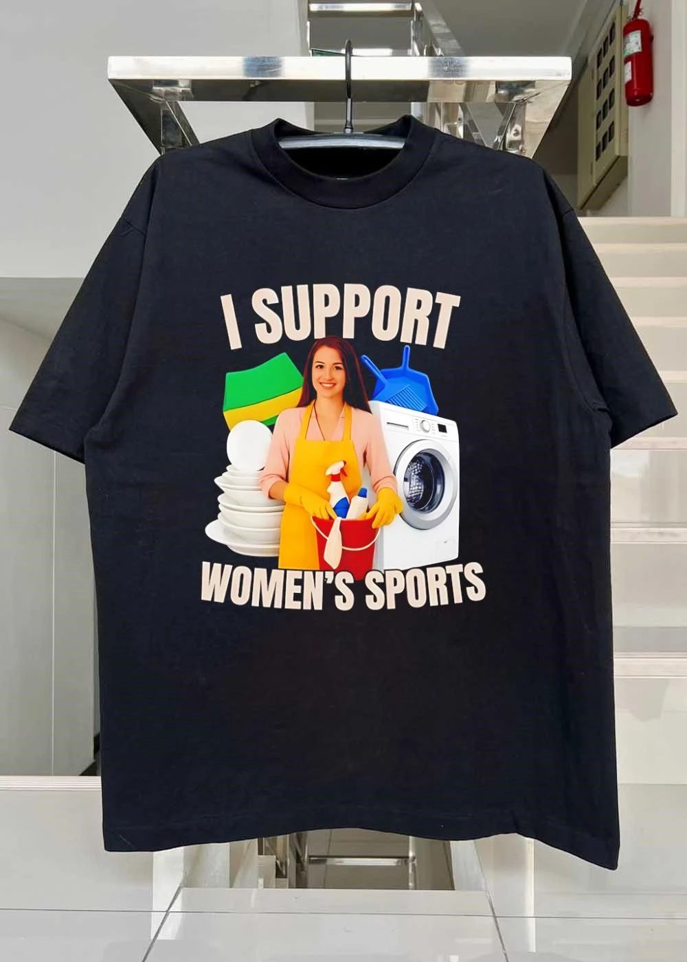 Housework Pro Humor I Support Women’s Sports Cleaning T-Shirt