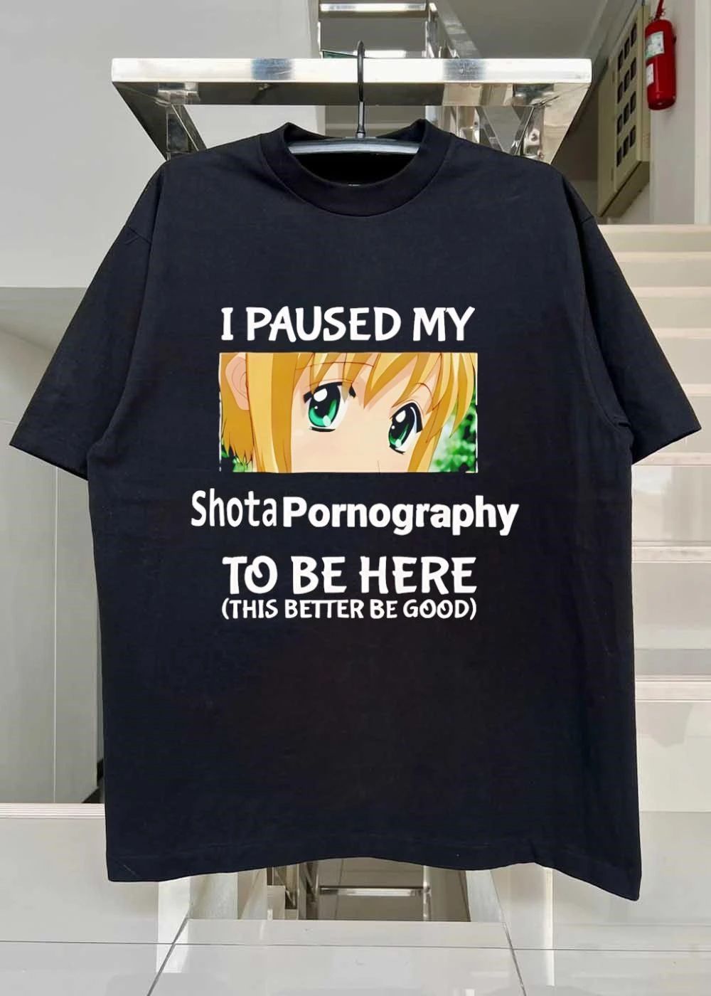 Funny Anime Meme I Paused My Shota Pornography to Be Here T-Shirt