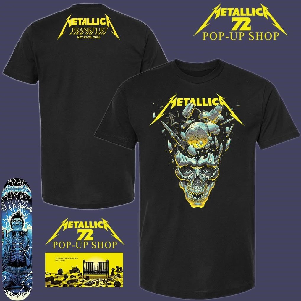 Metallica M72 Frankfurt 2026 Shattered Clock Skull T-Shirt