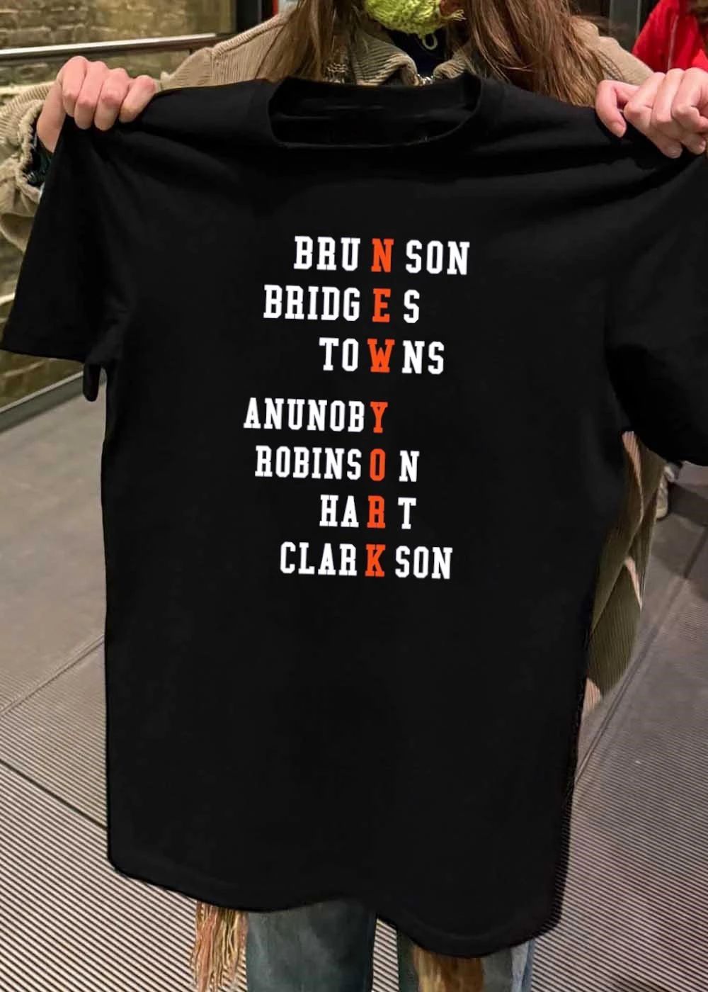 Knicks Fan Apparel Brunson Bridges Towns Anunoby Robinson Hart Clarkson New York T-Shirt