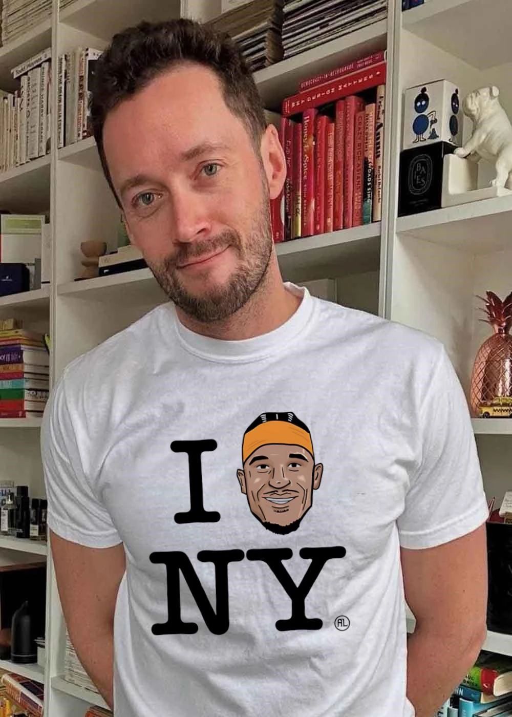 I Man Caricature Orange Headband NY T-Shirt