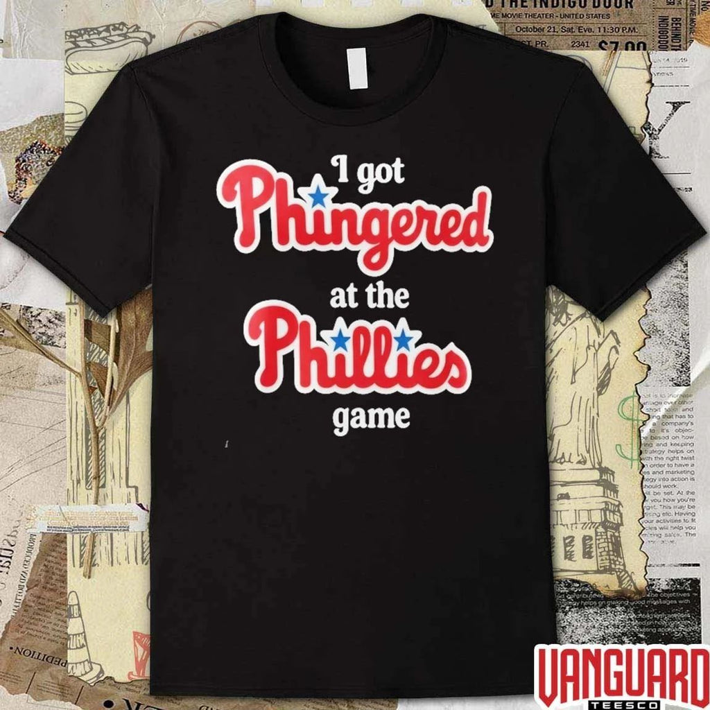 I Got Phingered At The Phillies Game Philadelphia Phillies MLB Funny t-shirt