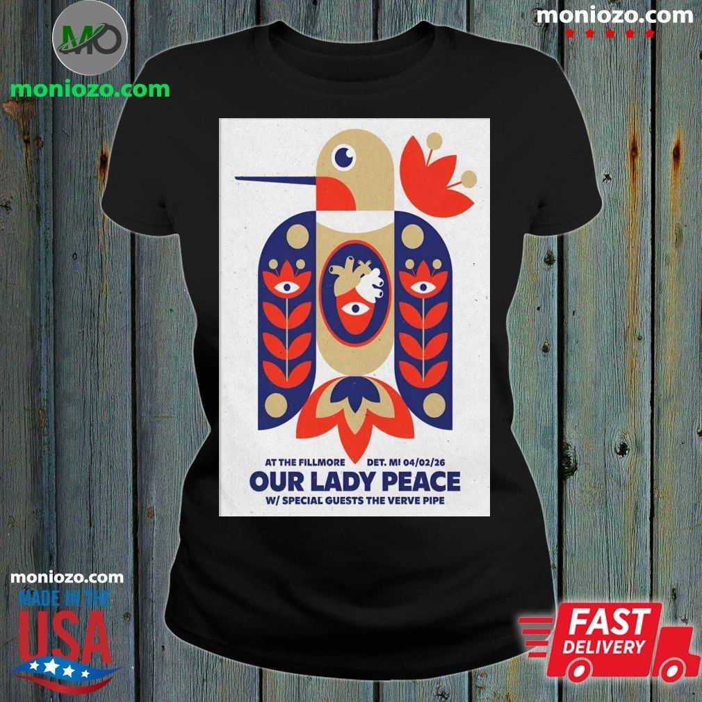 Original Our Lady Peace 4 2 2026 Detroit MI Poster Graphic T-Shirt