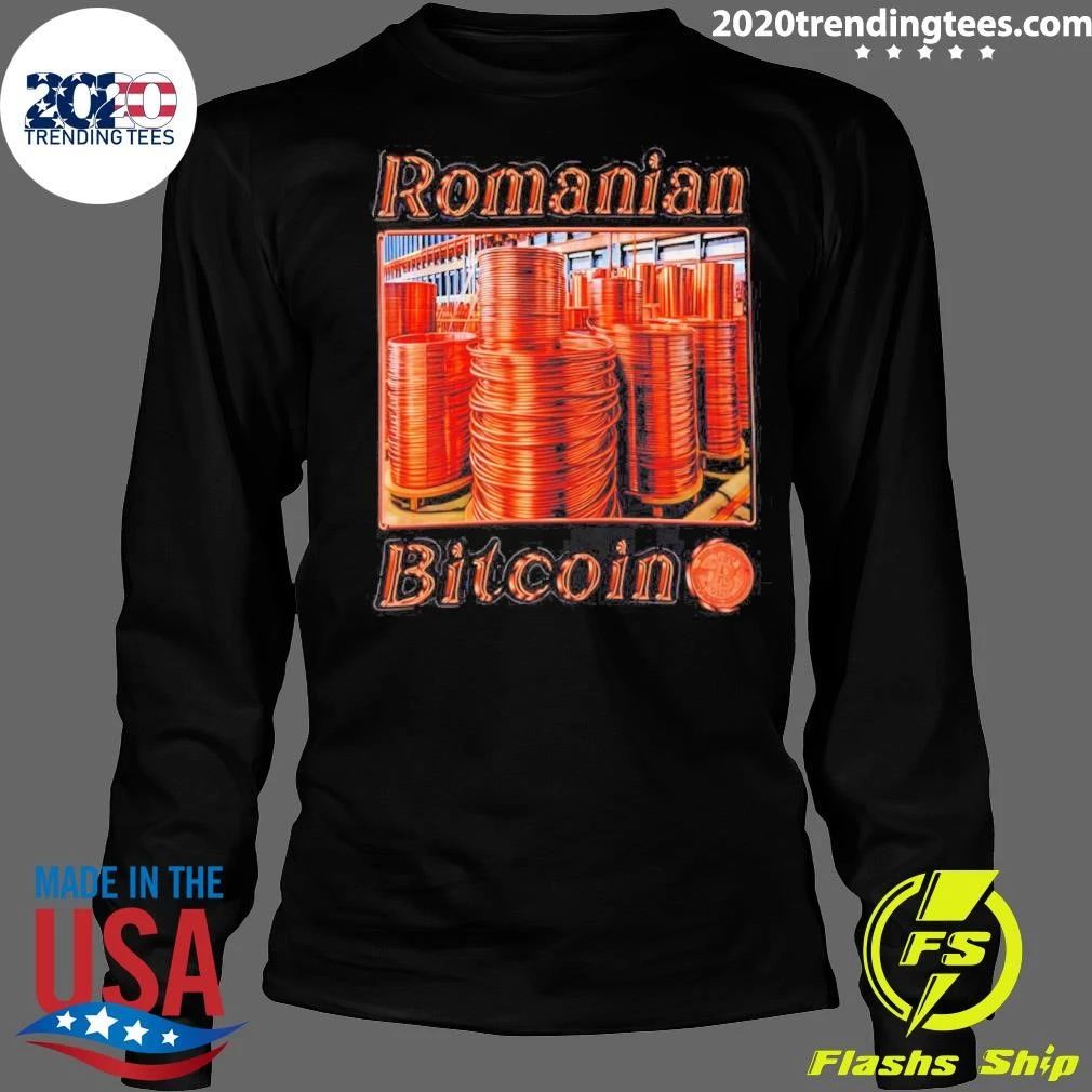 Romanian Bitcoin Copper Wire Spools Crypto Shirt